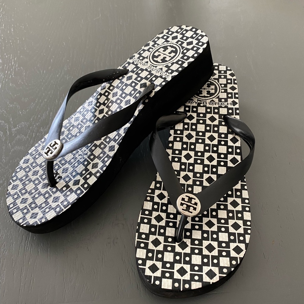 Tory Burch wedge flip flops